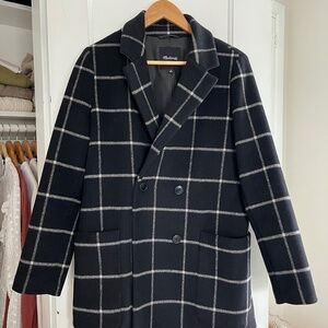 Madewell Hollis Double-Breasted Coat in Windowpane